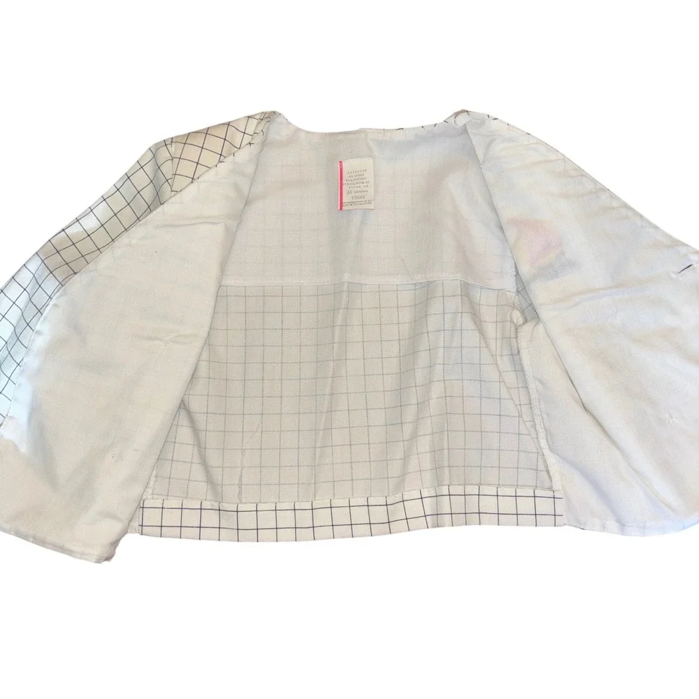 Kids/Baby Vintage Nautical Sailboat Grid Button Front Jacket Top | 24‎ Months